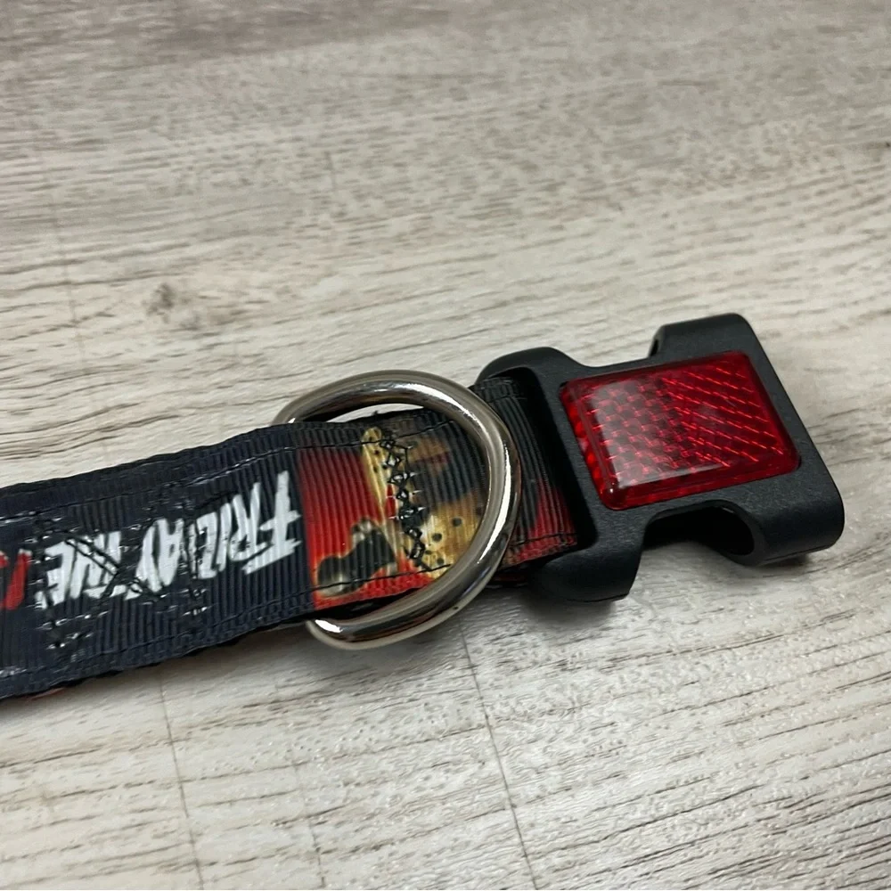 Friday The 13th Dog Collar With Reflective Clip Halloween Adjustable 19.5-11.5”